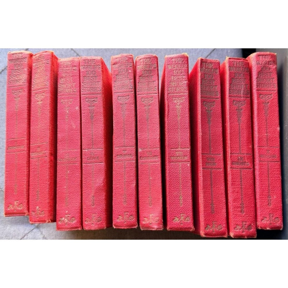 Vintage The World's One Hundred Best Short Stories Red 1927 Set Complete 1-10